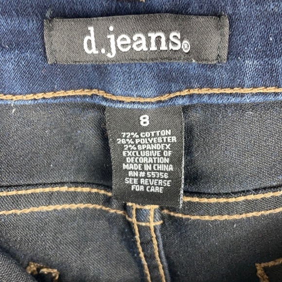 D JEANS | Dark Midnight Blue Stretchy Straight Leg Mid-Rise Jeans 👖 - Picture 5 of 7